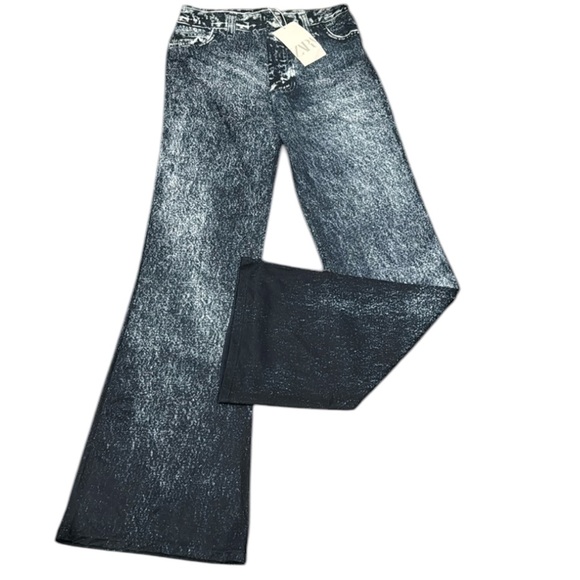 Zara Pants - **NWT** Zara Faux Denim Printed Pant